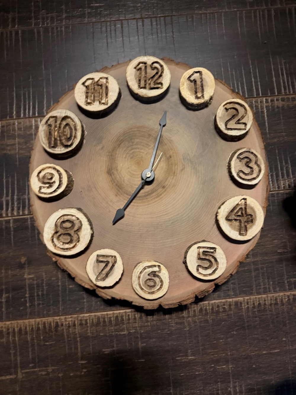 Rustic Wood Slice Wall Clock - Brown